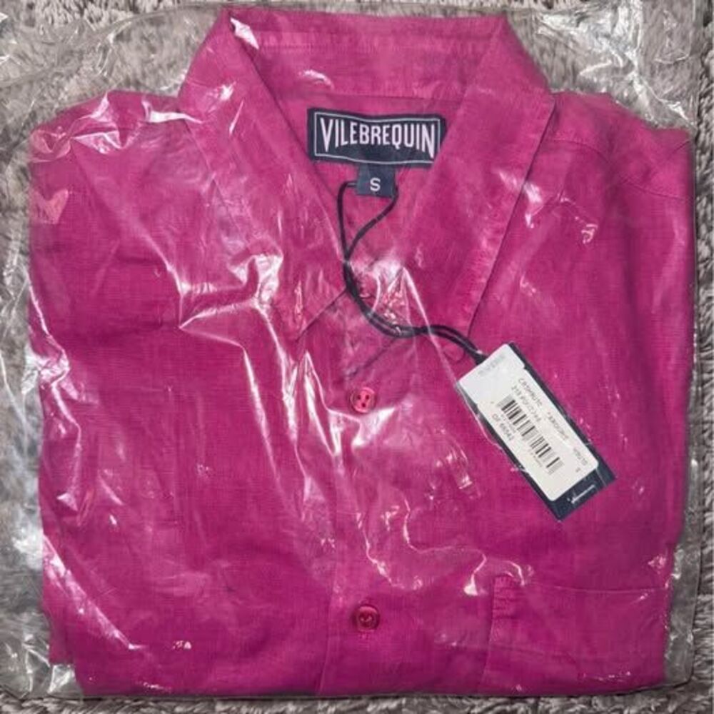 Vilebrequin Caroubis long-sleeve linen button-down shirt size S